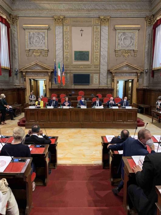 La Sala del Consiglio di Palazzo Valentino.