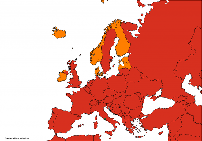Mapa seznam zemí podle míry rizika nákazy od 23 11 2020